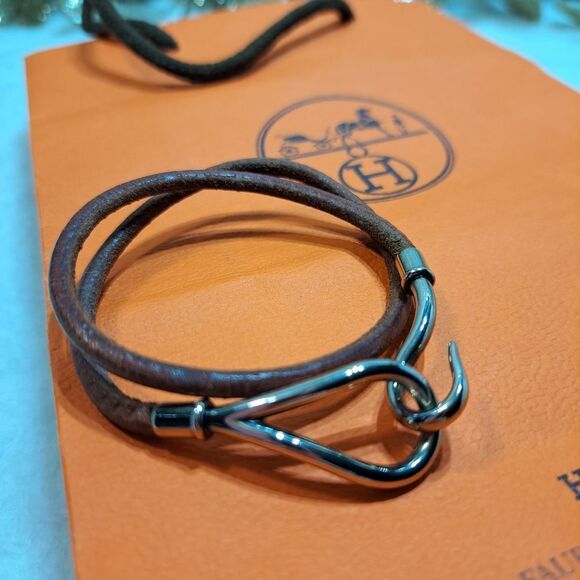 Hermès Leather Silver Hook Bracelet/Necklace Choker - Picture 7 of 15